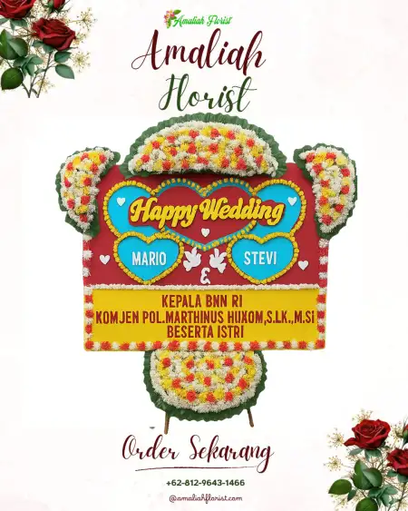 Papan Bunga Pernikahan Biau